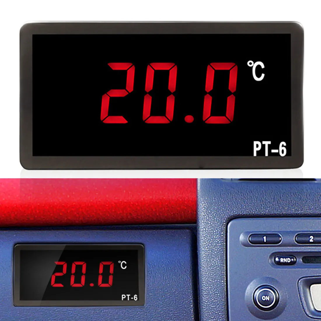 

12V/24V/110V Vehicle Digital Thermometer Car LED Temperature Meter Probe -40~110 Centigrade