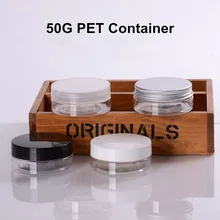 60X50 мл пустая Pet Крем в пластиковой баночке Jar Контейнер с белый/черный/прозрачный/алюминиевые крышки 50cc косметические бутылки