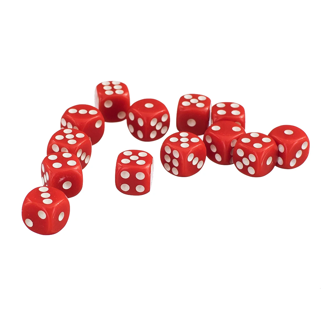 New Hot 50 x 12mm Opaque Six Sided Spot Dice Games D6 RPG  Entertainment Gambling Dice Party Games Supplies Accessories