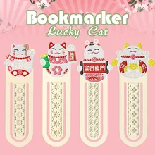 1 шт. прекрасная счастливая кошка Закладка Kawaii коробка золотые металлические закладки Прекрасный подарок канцелярские принадлежности для офиса и школы 4 дизайна