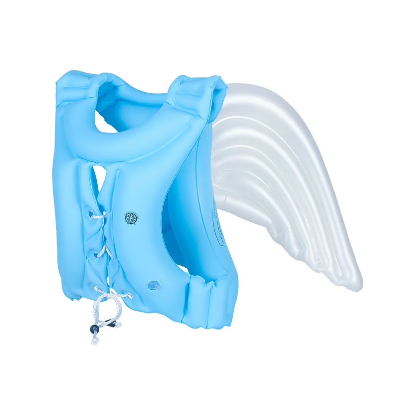 Новинка года; детский купальный костюм с дизайном ангела надувные спасательные куртки для мальчиков и девочек детский плавающий жилет для плавания - Цвет: Blue S