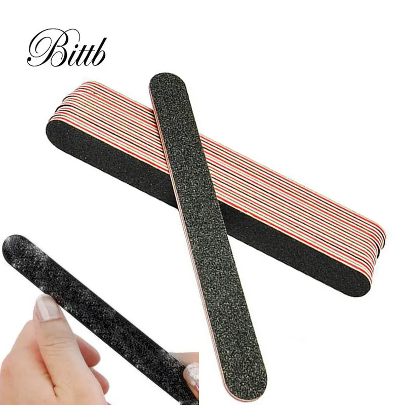 Bittb 5Pcs Nail File Buffer Thick Double Side Sandpaper Black Nail