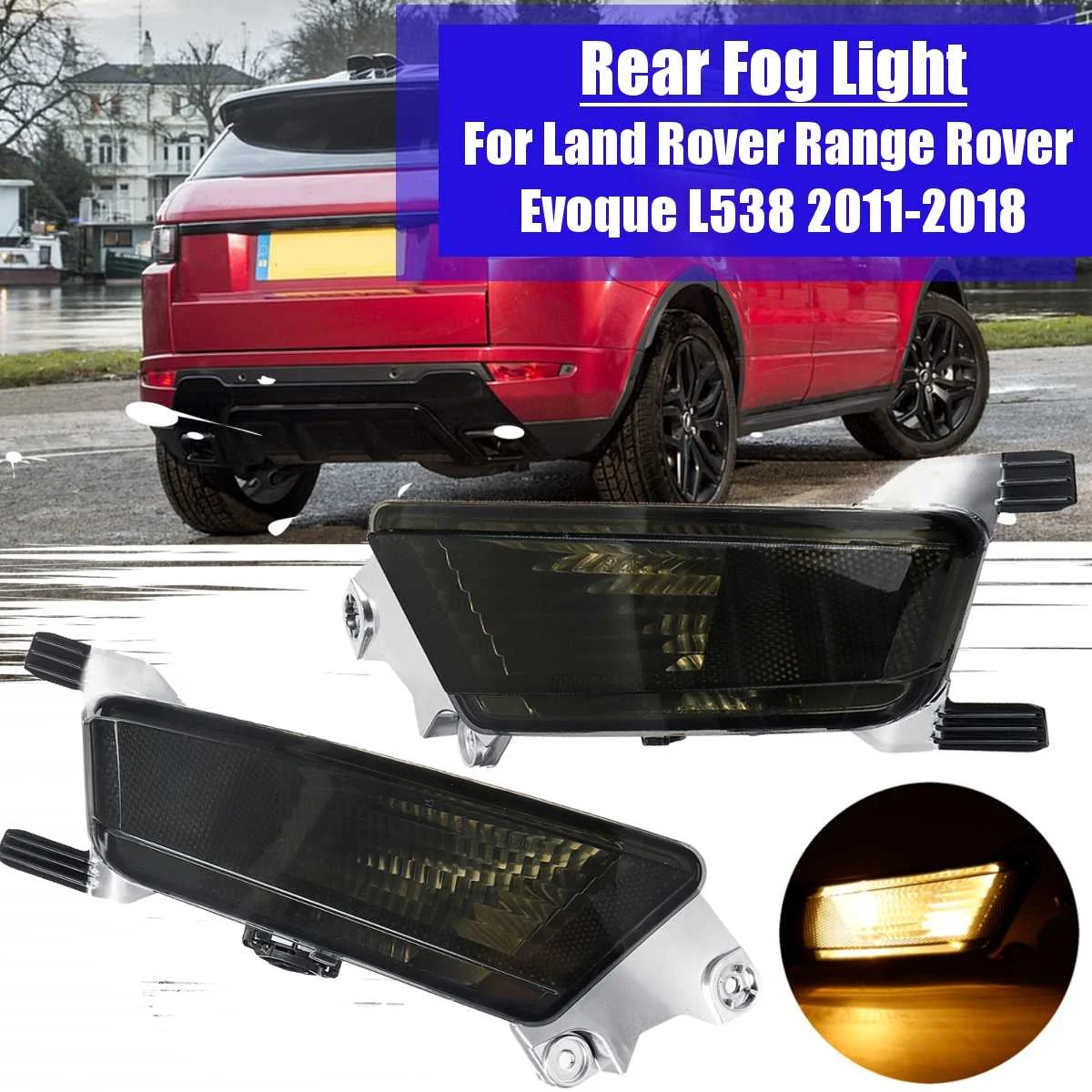 MZORANGE Left//Right Car Rear Bumper Fog Lamp with LED Bulb for Evoque 2011-2018
