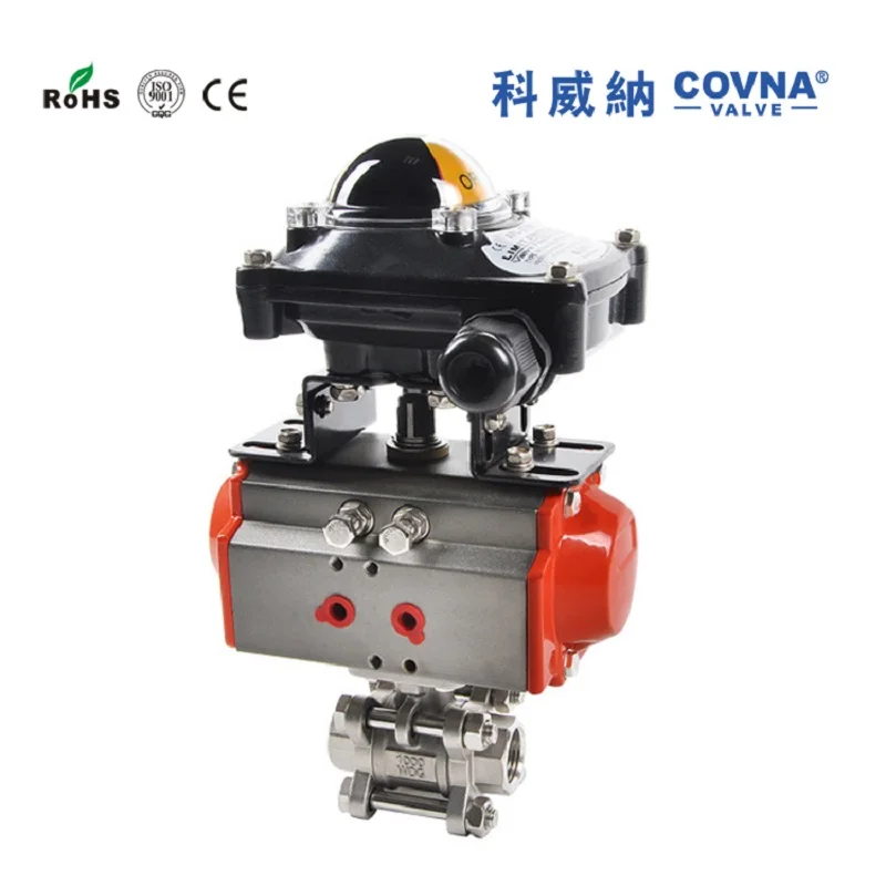 SS304 3 PC пенуматический шаровой клапан