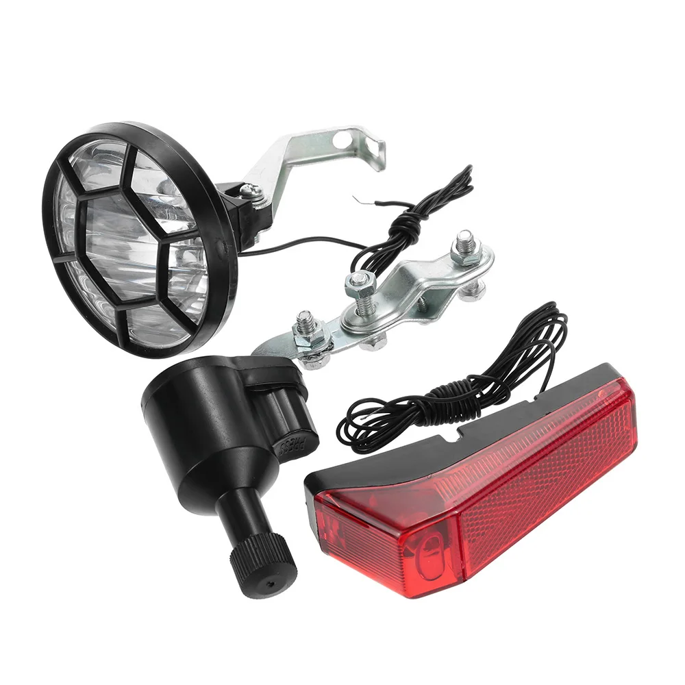 

Bike Lights Set Kit Bike Safety Front Headlight +Taillight Rear light Dynamo No Batteries Needed Flashlight for MTB Road Riding