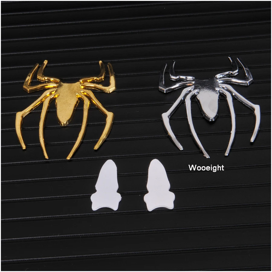 Wooeight Car-Styling 3D ChromeSilverGold Metal Spider Car Sticker Decal Badge 3D Animal For Auto Body Cars Motorcycle Mobile (7)