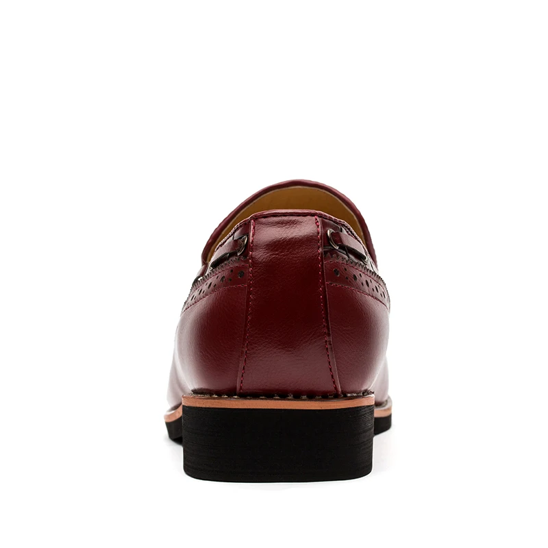 Robe Richelieus brown Sur Bourgogne Oxford Partie De Mariage Mocassins Classique Hommes Black Richelieu burgundy Gland Glissement Chaussures Agsan Italien Main ZECqn