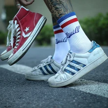 IMINCN/1 пара спортивных повседневных полосатых носков с надписями в стиле хип-хоп Harajuku; милые короткие носки; хипстерские забавные носки до лодыжки для скейтборда