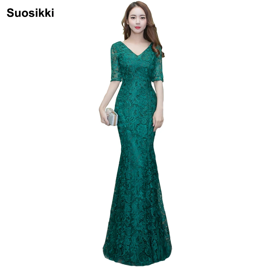 

Robe de Soiree Longue Real Kaftan Dubai Black half Sleeve Mermaid Evening Dresses 2016 Formal Evening Gowns China Vestido Longo