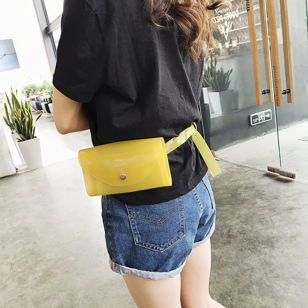 

2019 New Transparent Women Waist Bag PVC Fanny Hip Pack Girls Lady Casual Phone Pouch Shoulder Chest Purse Belt Bum Bag For Girl