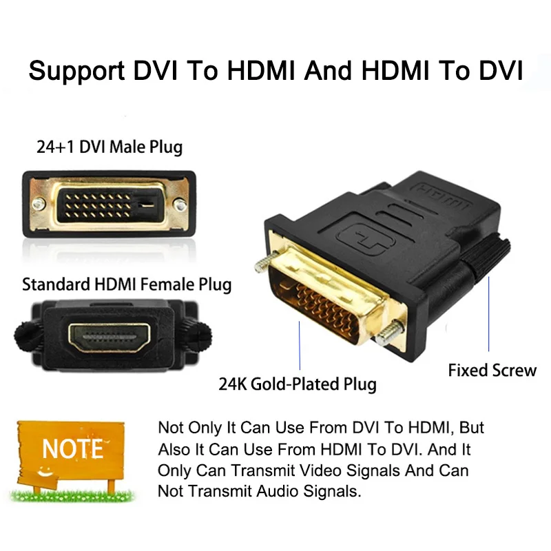 DVI 24 + 1 إلى HDMI محول كابلات 24 كيلو الذهب مطلي التوصيل الذكور إلى الإناث HDMI إلى DVI كابل تحويل 1080 وعاء ل HDTV العارض مراقب