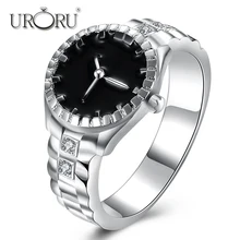 

URORU Rings, Euramerican Silver Plated Wedding Bands Watch Ring,Casual Men and Women Jewelry Cool Sporty Accessory