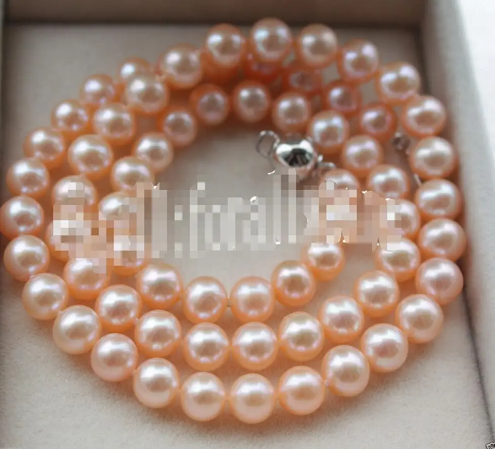 

Free Shipping >>>>>Fine 6-6.5mm AAA++ golden pink Akoya pearl necklace gyijuv
