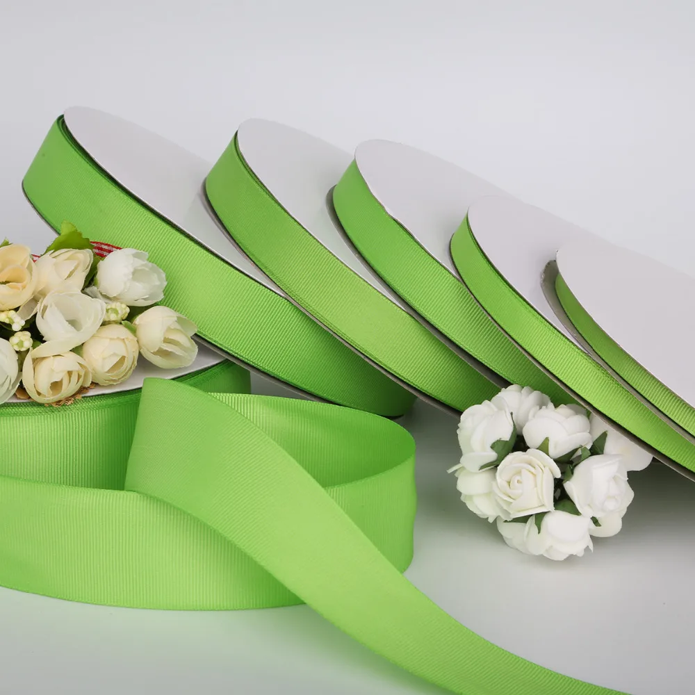 

Pick Size 7mm/10mm/15mm/20mm/25mm/38mm Peridot Color 5 Yards/lot Grosgrain Ribbon for Wedding Party Decoration&DIY Gift Wrapping