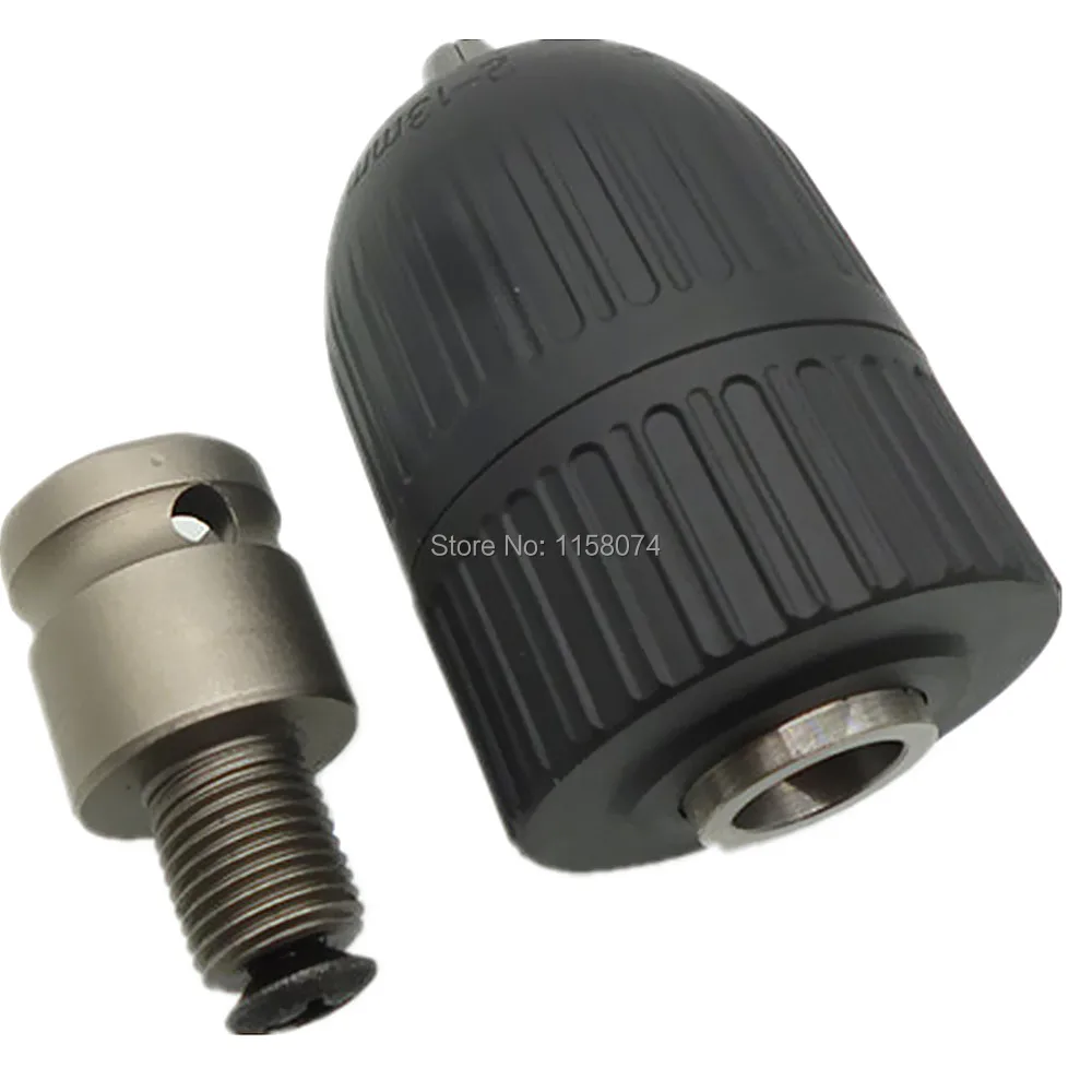 

1/2-20unf Mount 2-13mm Self Locking Keyless Drill Chuck Self Tightening Automatically Lock Keyless Chuck W/ 1/2" Socket Adaptor
