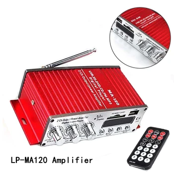 

RCA Digital MP3/USB/SD LED 12V Mini LP-MA120 Amplifier Hi-Fi Car Audio Speaker Amp Radio Red Remote Control Stereo Connection