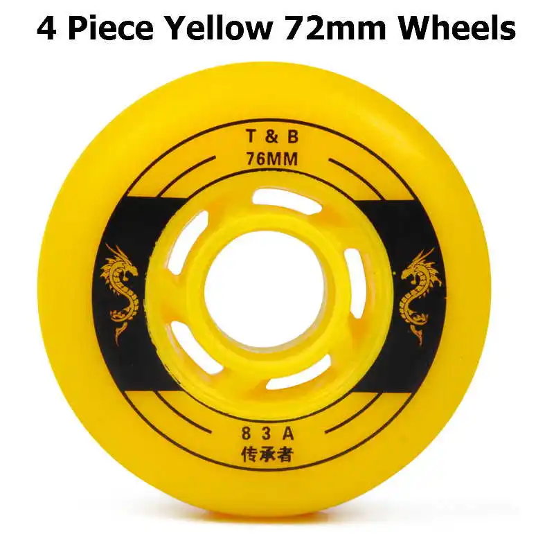 4 Piece 83A Hard Wearing Freestyle Slalom Inline Roller Skate Wheels 72 76 80mm 
