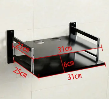 Космический алюминиевый однослойный/двухслойный настенный кронштейн для маршрутизатора Беспроводной Wi-Fi маршрутизатор Поддержка настенная полка для DVD - Цвет: G