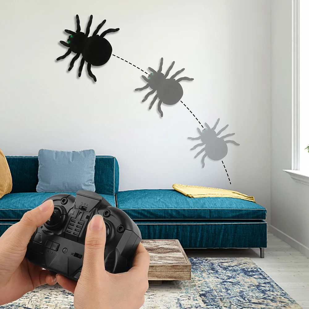 GizmoVine Радиоуправление Моделирование Пушистый Электронный Паук страшная настенная скалолазание паук игрушка детский подарок Хэллоуин сюрприз RC животное