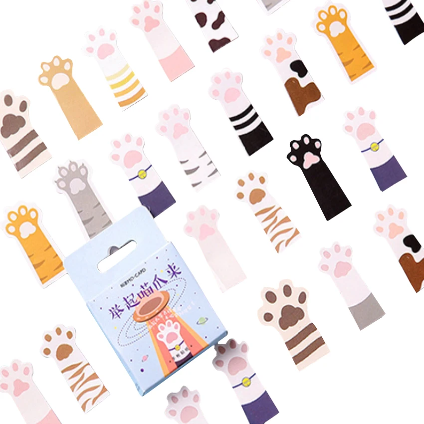 45 шт./упак. новые милые наклейки Животные липкий Бумага Kawaii Cat Еда наклейки украшения Дневник для скрапбукинга, школьные принадлежности - Цвет: Cats Claw