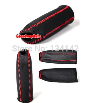 

Leather Handbrake Trim Cover Gear Shift Knobs Cover For FOR FORD FOCUS 2005-2011