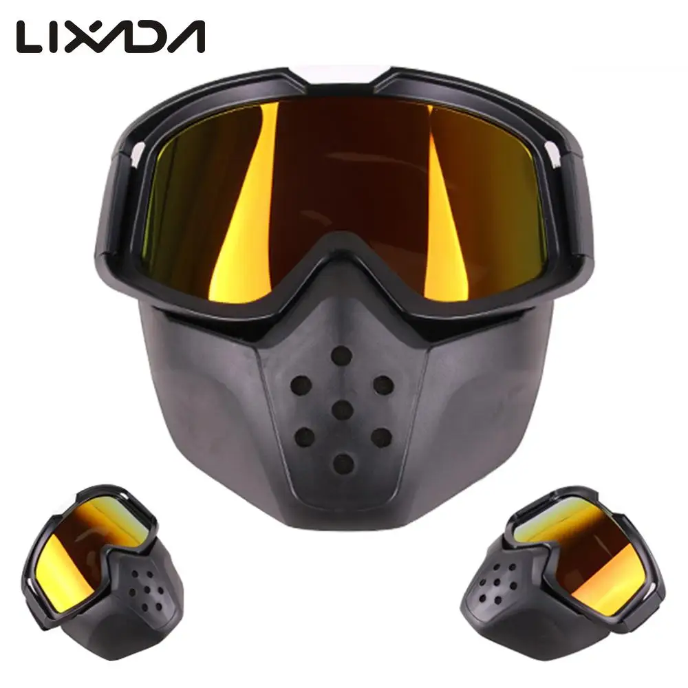 Bicycle Mask With anti UV Goggles Mask Motocross Face Mask Glasses