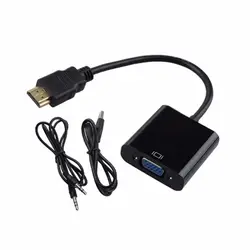 HD HDMI мужчин и женщин VGA конвертер адаптер 1080 P с цифро аналоговый аудио-видео кабель для ПК DVD PS3 ноутбука Планшеты