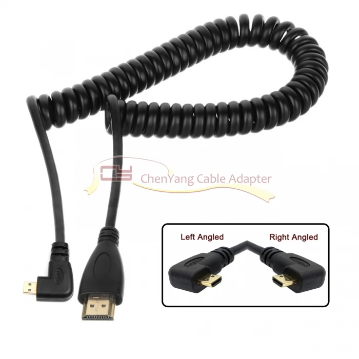 Эластичный пружинный кабель Micro HDMI штекер HDTV для сотового телефона планшета и