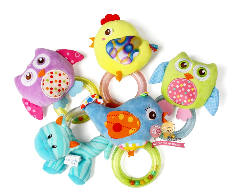 Happy monkey милые плюшевые мягкие детские погремушки ручные колокольчики новорожденный подарок Beep игрушки для детей бусина Детские 0-12 месяцев