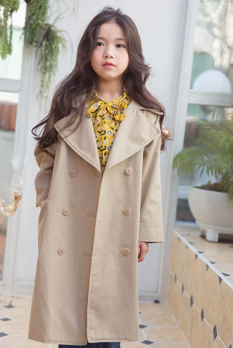 little teenage girls solid jackets children long trend coats kids outwears tops 2018 autumn kids cotton coat for girls clothing (10)