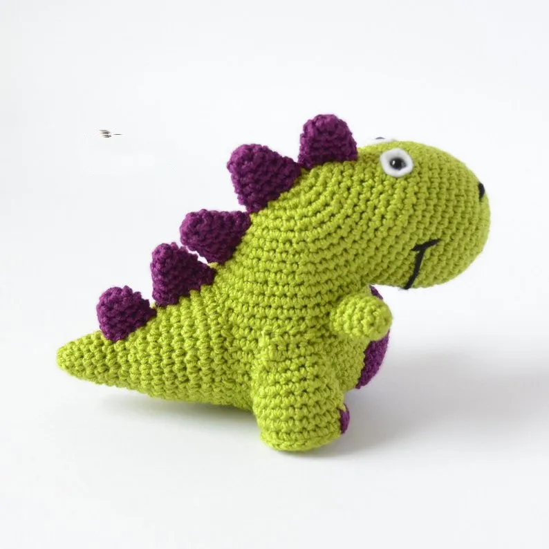 

crochet toys amigurumi handmade rattle doll dino model number YJS002