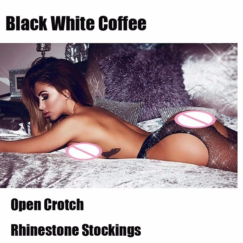 

Women Tights Open Crotch Rhinestone Pantyhose Plus Size Lenceria Lingerie Hosiery Sexy Man Stockings Fishnet Stockings SW071