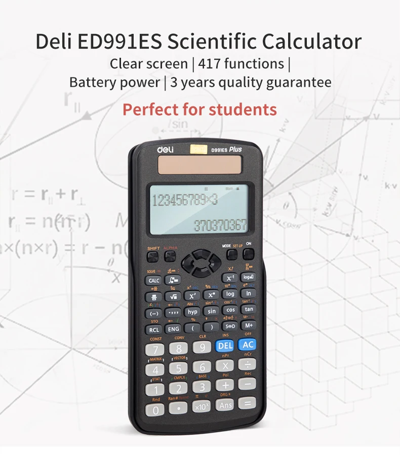 Deli 417 функция научный калькулятор инженер студенческий калькулятор ED 991ES