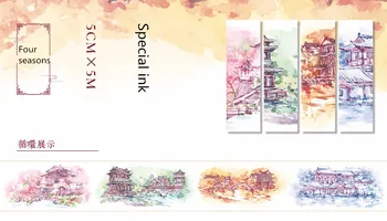 

Special ink 50mm wide Four seasons attic Vintage decoration washi tape DIY planner scrapbooking diary masking tape escolar