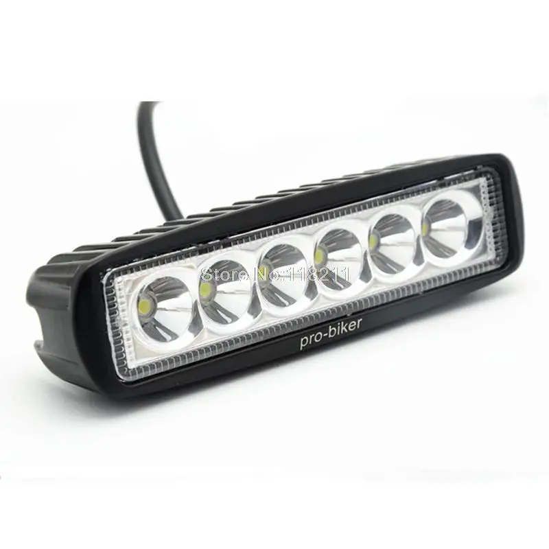 Light Motowolf Универсальный Водонепроницаемый DC12V-24V 18 Вт 6 светодиодных мотоциклов Фары для автомобиля Мотокросс Spotlight глава Лампы для мотоциклов Мотоцикл лазерные лучи - Цвет: Light