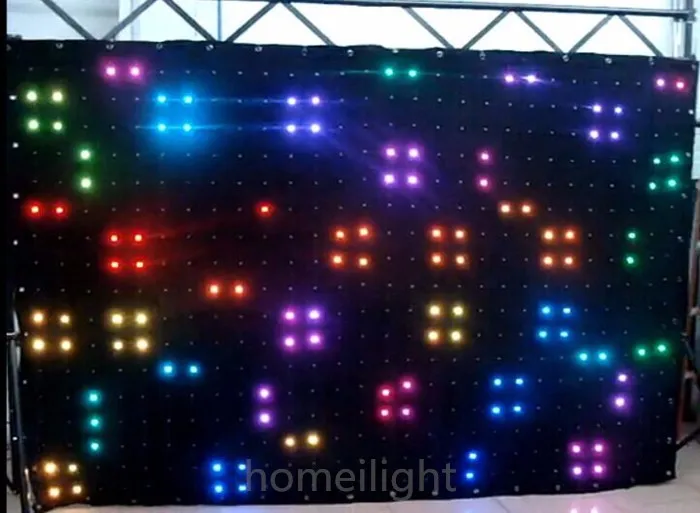 2*4 м led видео занавес, RGB vision занавес для DJ, YY, студия, сценический фон показать матричный занавес