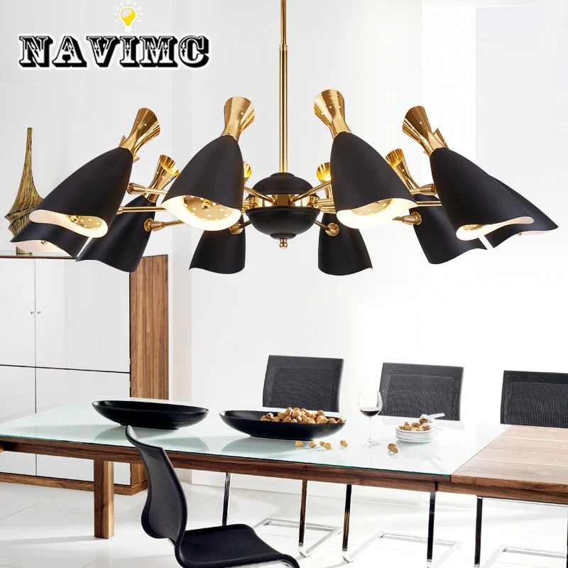 

Embedded Black and White Iron Metal LED Chandelier for Kitchen Living Room Decoration Lighting