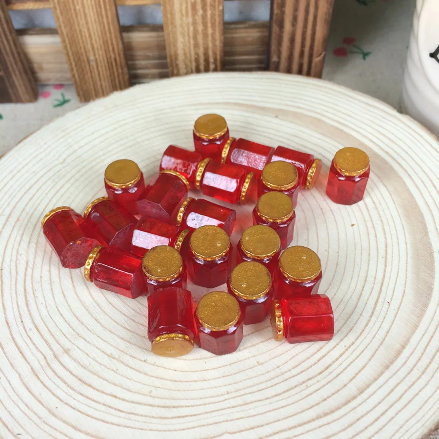

Kawaii Flatback DIY Miniature Red Color Bottle Resin Cabochons Flat Back Embellishment Decoration Craft Making:10*12mm