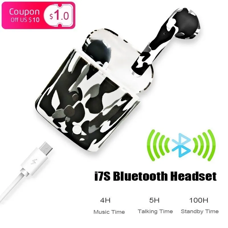 

Factory Sale Quality I7s Tws 4.2 Wireless Bluetooth Earhpone Headset Colorful Pattern Portable Mini Charging Box