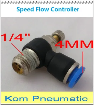 

5X SL 4mm-1/4" Pneumatic 4MM Tube Quick Push In 1/4" 1/4 inch Fitting SL04-02 Air Speed Flow Controller Throttle Valve Adjuster