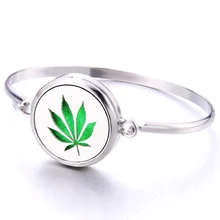 Конопляные духи с запахом листьев аромат диффузор медальон браслет 316L нержавеющая сталь эфирное масло диффузор коробка ювелирные изделия с магнитным браслетом