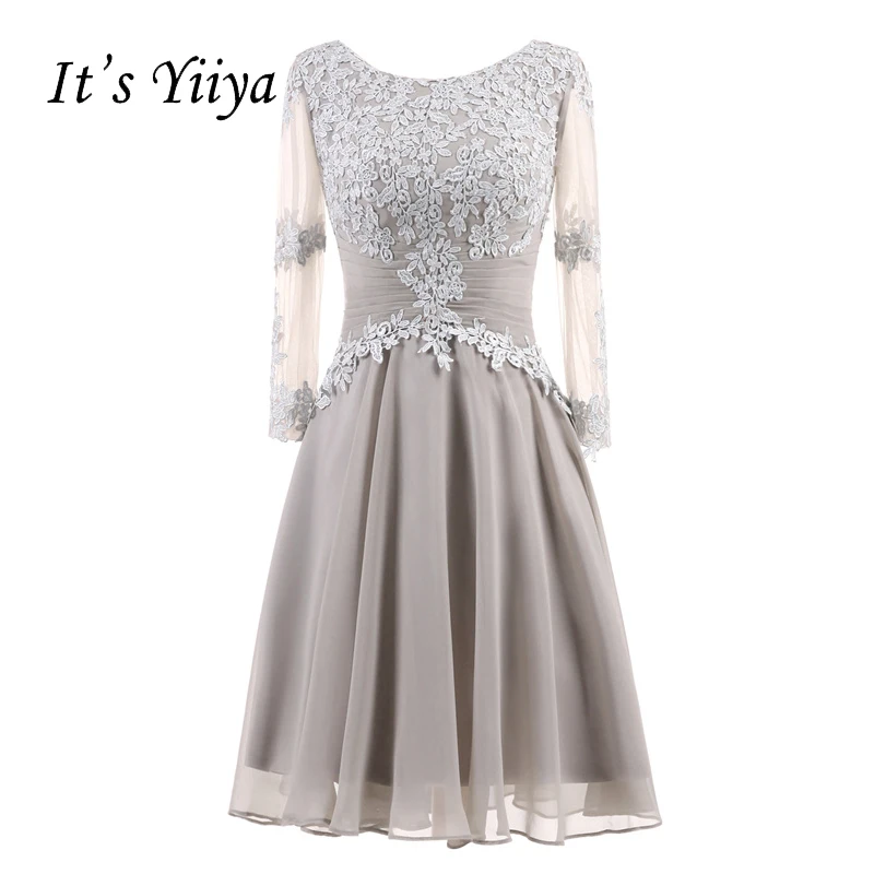 Это YiiYa новые сексуальные иллюзионные платья с длинными рукавами, драпированная складка с цветами на молнии, коктейльные платья длиной до колена, вечерние платья 7555