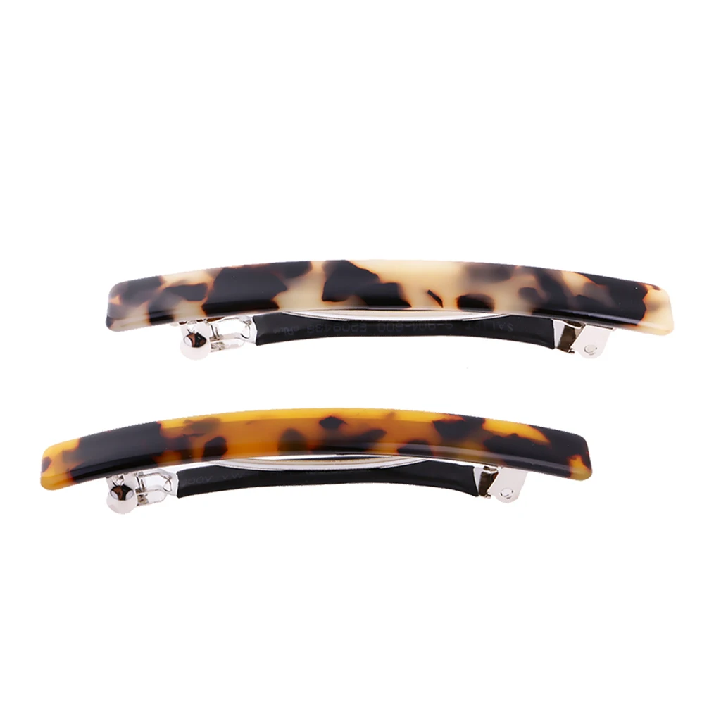 2x Ladies Headwear Leopard Pattern Hair Pin Spring Fastening Pontail Hair Barrettes Clip Banana Ponytail Holder DIY Hairdressing