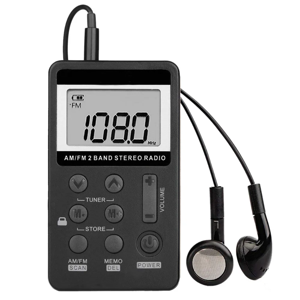 SCLS Новое AM FM портативное карманное радио мини Цифровая настройка стерео с