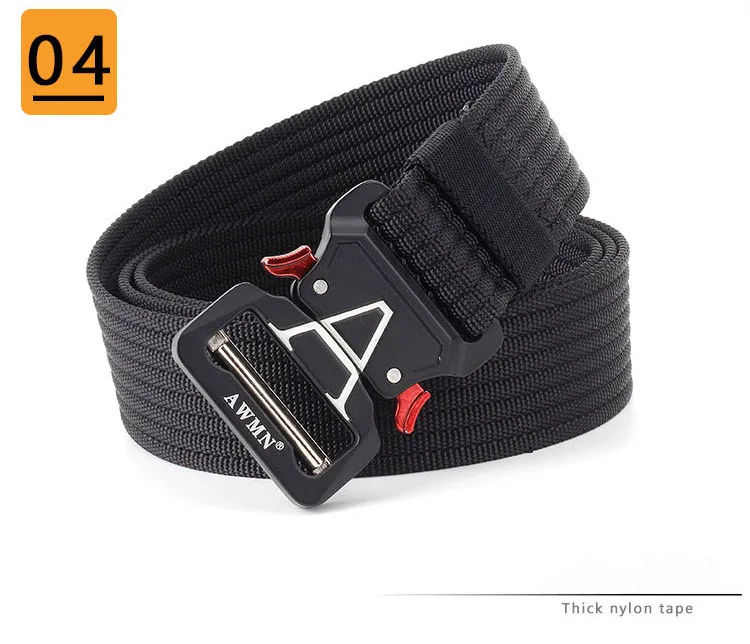 Army Military Tactical Belt New Outdoor 125cm Cobra Alloy Buckle Nylon Casual Combat Belt Men Women Training Belt AE103