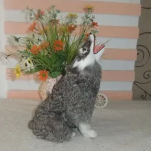 Коричневая лиса волк около 24x10x16 см модель игрушки полиэтилен и меха поделки из резины, реквизит, подарочное украшение d0105