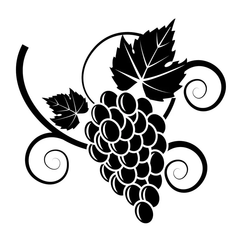 

15.4*15.2CM Delicious Grape Vines Car Stickers Cartoon Motorcycle Vinyl Decals Black/Silver C7-1358