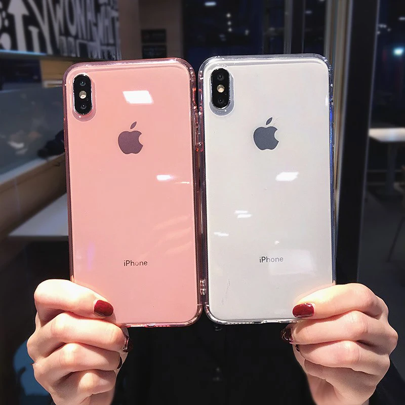 SUYACS 7 ярких цветов прозрачный противоударный чехол для телефона для iPhone 11 Pro Max 7 8 Plus X XS Max XR 6 6S Ультратонкий Мягкий ТПУ задняя крышка