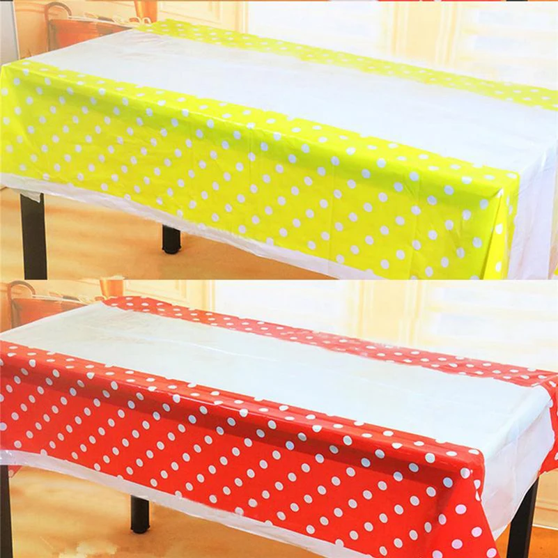 1pc Multicolor Spot Disposable Table Cloth Dot Plastic Table Cover for Birthday Wedding Baby