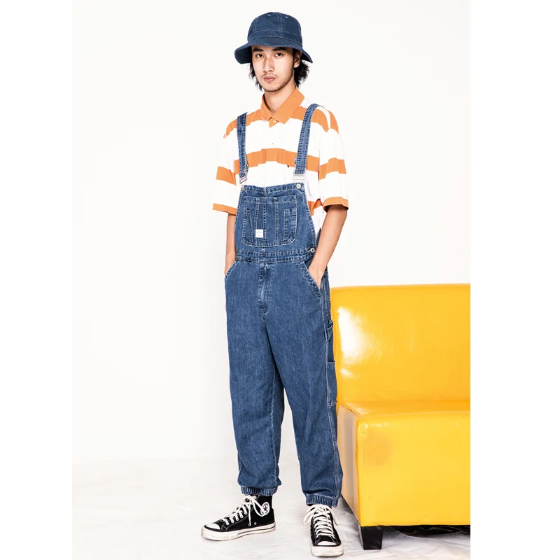overall jeans pria